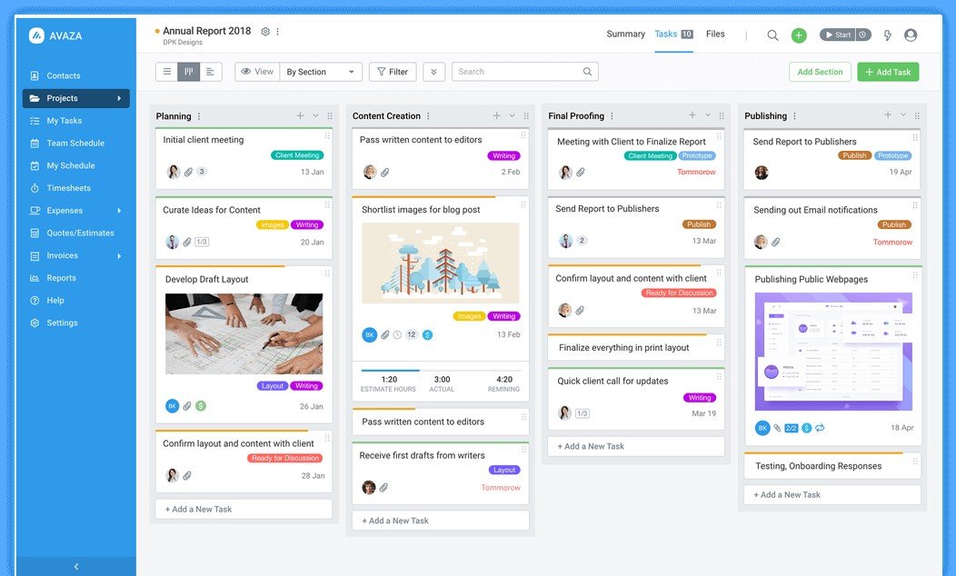 avaza timesheet reporting software 