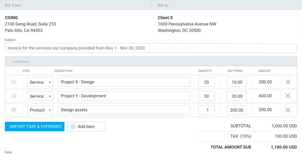 Clockify invoicing