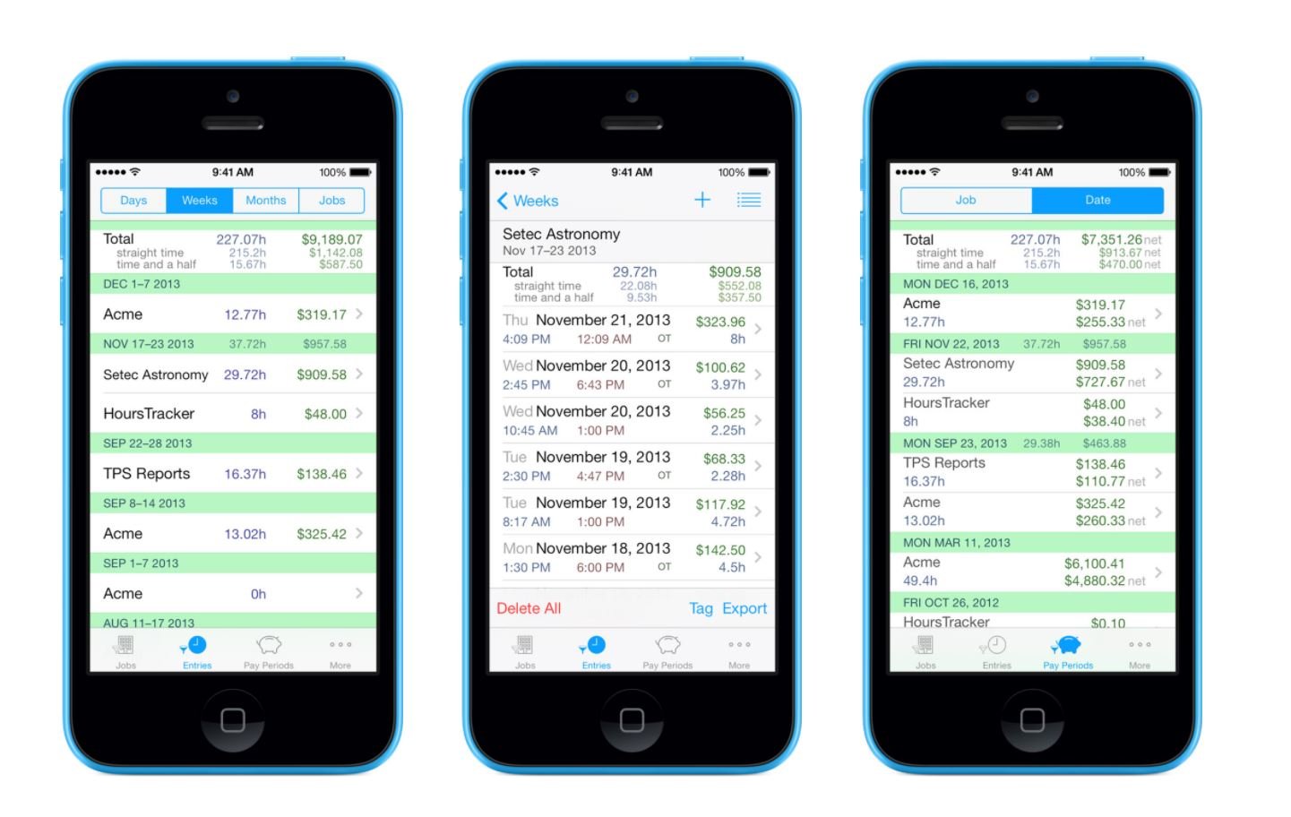 Hours tracker mobile time tracking