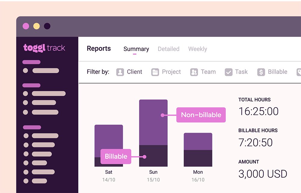 Toggl track online timesheet software 