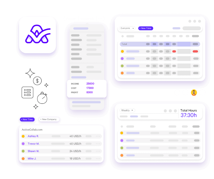 ActiveCollab online timesheets for managing time