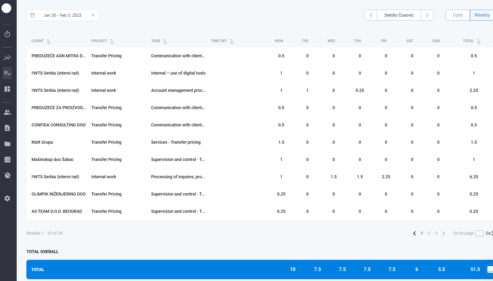 timesheet calculator app with projects