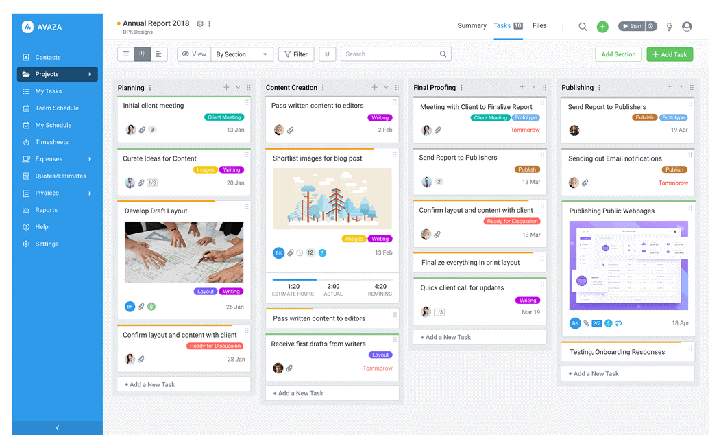 avaza employee time tracking app