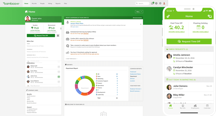 bambooHR timesheet app for staffing, recruitment and HR firms