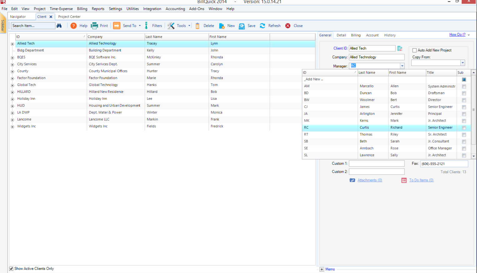 BillQuick billable time software