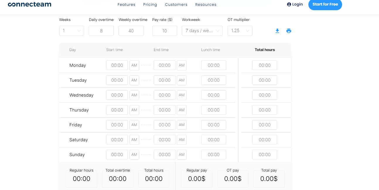 connectteam time clock apps