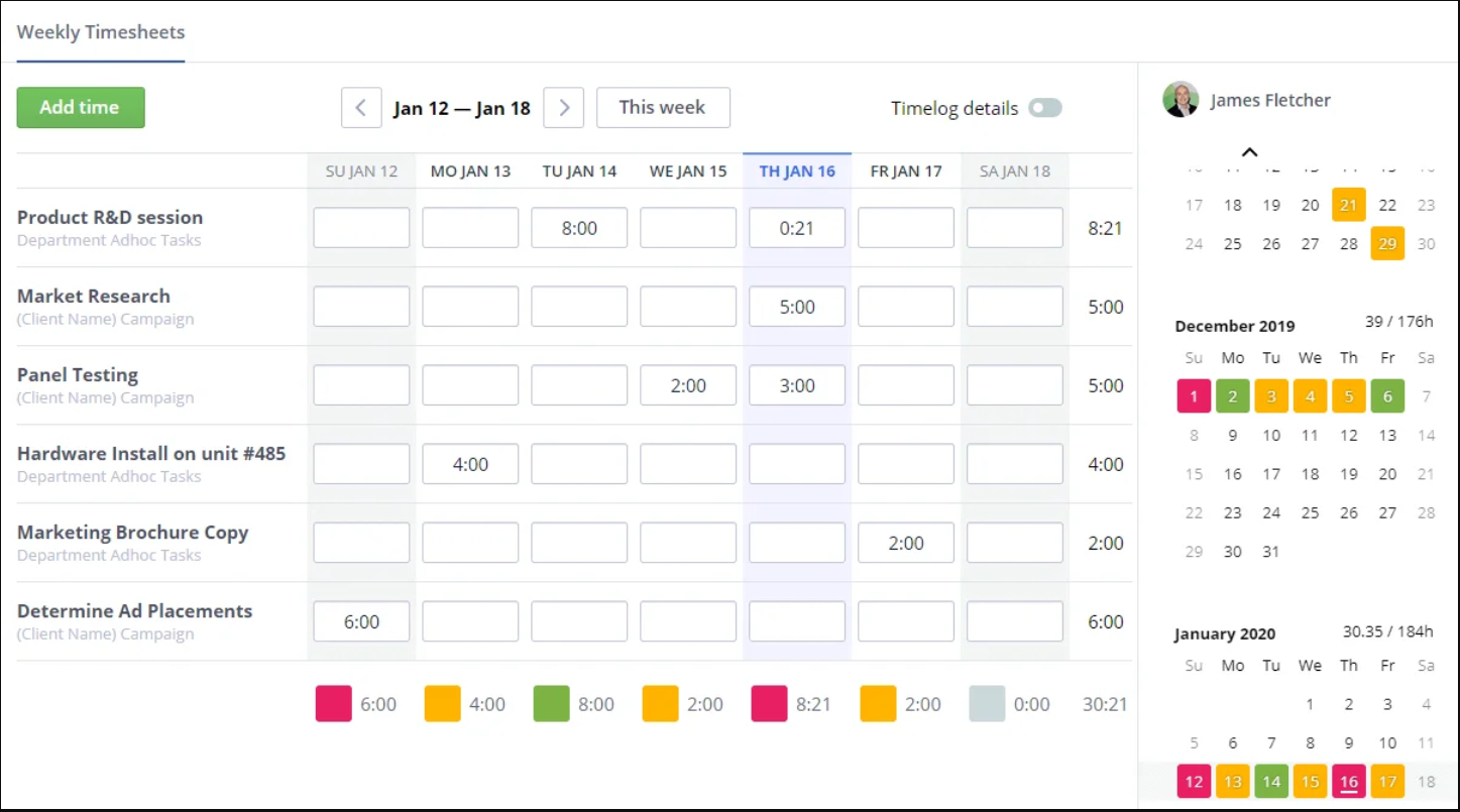 Easy Projects tracking project and billable hours