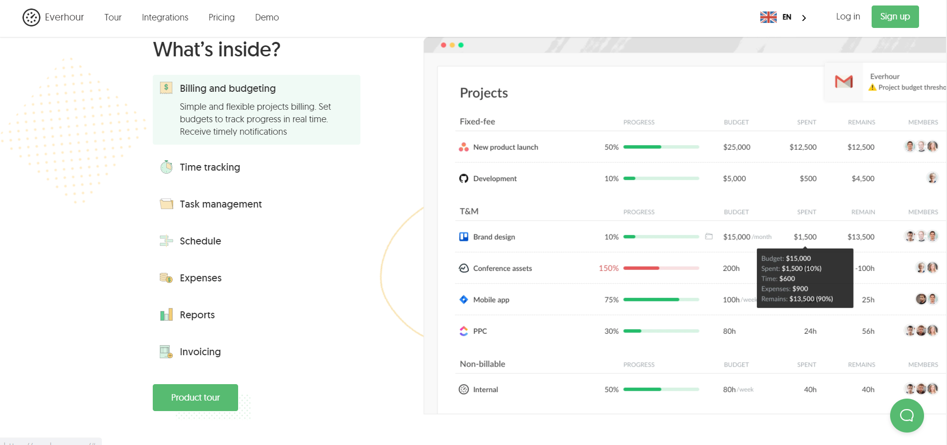 Everhour timesheet program