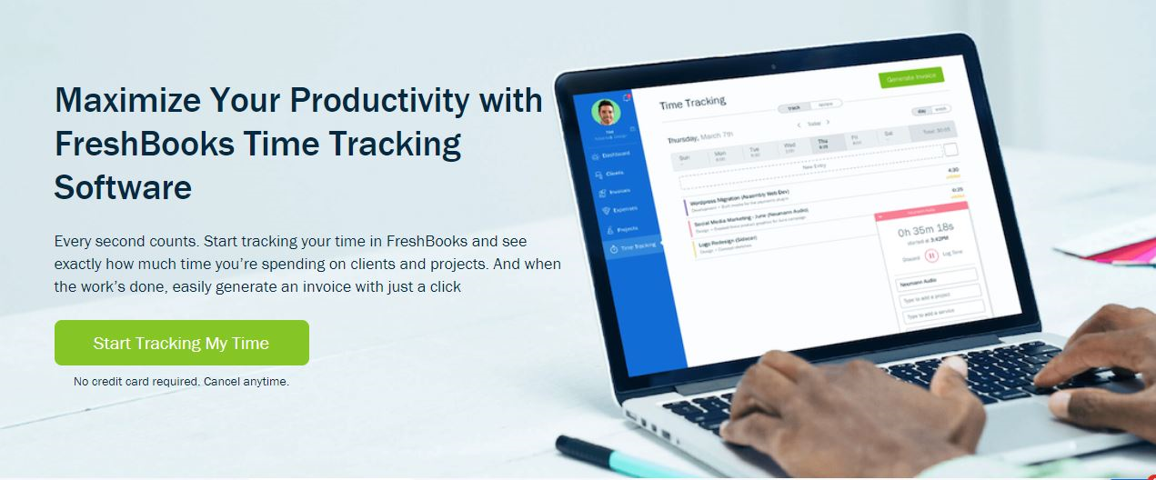 FreshBooks online timesheets for managing time