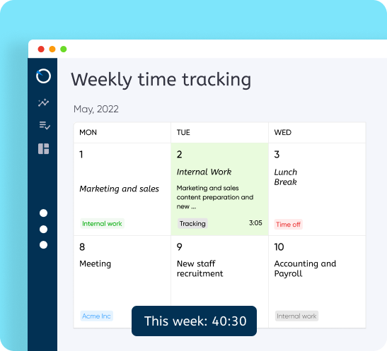 Choose between a daily or weekly (calendar) view