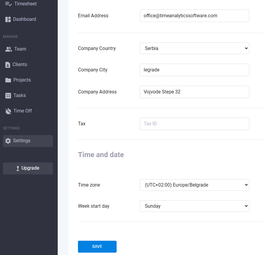 How to set time zone