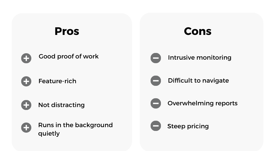 Hubstaff pros and cons