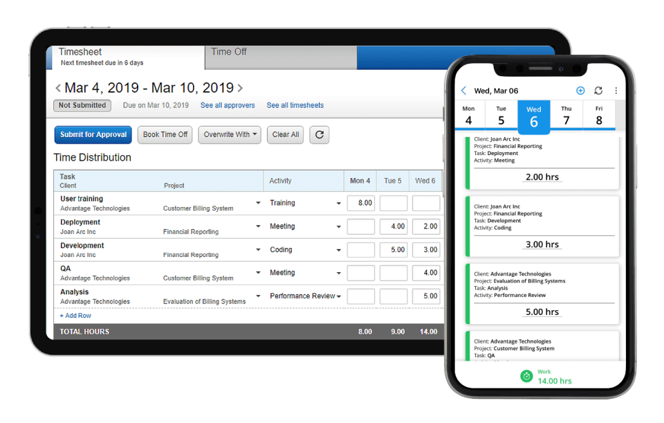 Replicon time billing software for for engineers