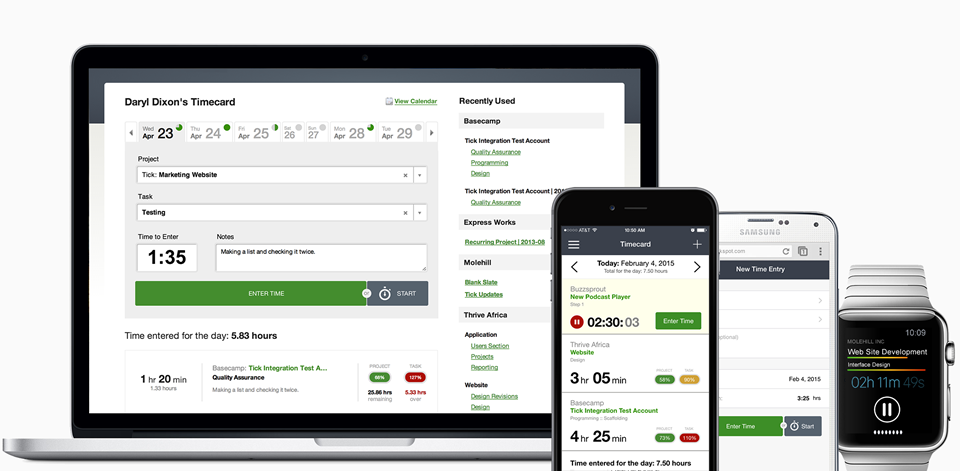 Tick time tracking mobile