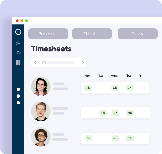 Effortlessly monitor every aspect with our all-encompassing timesheets