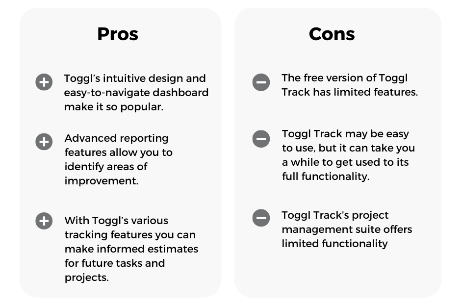 Toggl pros and cons