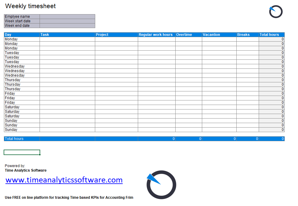 weekly timesheet template